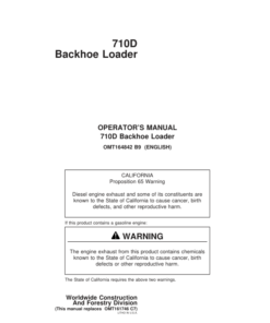 John Deere 710D Backhoes Operator's Manuals (OMT164842)
