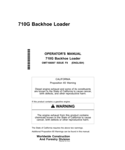 John Deere 710G Backhoes Operator's Manuals (OMT166897)