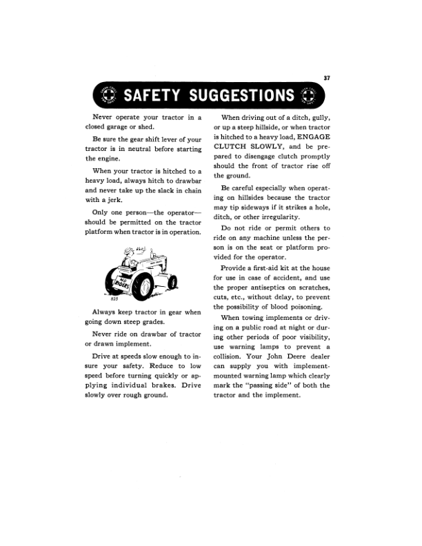 John Deere Tractor Model 420 Tricycle Operator's Manual (OMT181155) - Image 2