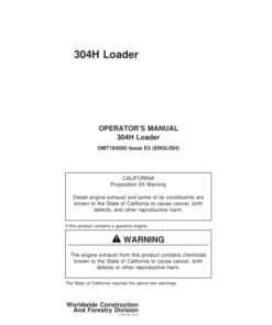 John Deere 304H Loaders Operator's Manuals (OMT184550)