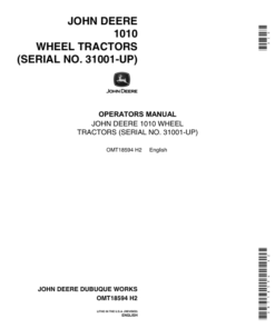 John Deere 1010 Tractors Operator's Manuals (OMT18594)