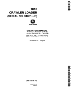 John Deere 1010 Crawler Loader (031001-) Operator's Manual (OMT18595)