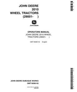 John Deere 2010 Tractors Operator's Manuals (OMT18599)