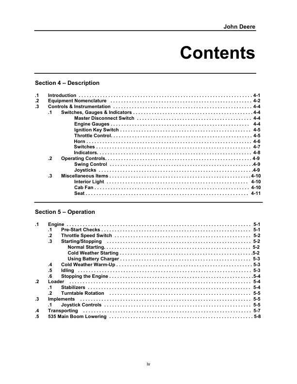 John Deere 535 Knuckleboom Loader Operator's Manuals (OMT186071) - Image 2