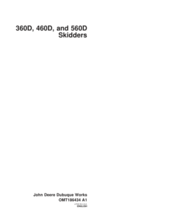John Deere 360D, 460D, 560D Skidders Operator's Manuals (OMT186434)
