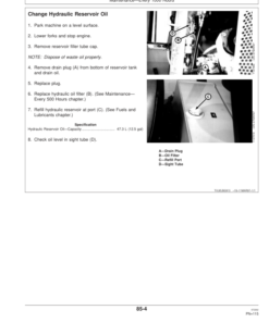 Alternative view of John Deere 485E, 486E, 488E Forklifts Operator's Manuals (OMT188200)