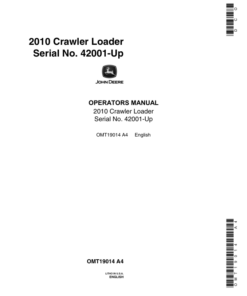 John Deere 2010 Crawler Loader (042001-) Operator's Manual (OMT19014)