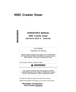 John Deere 950C Crawler Loaders Operator's Manuals (OMT190736)