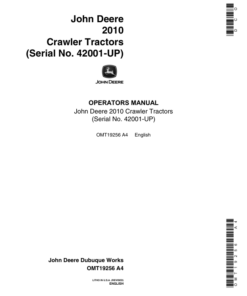John Deere 2010 Crawler Tractors (042001-) Operator's Manual (OMT19256)