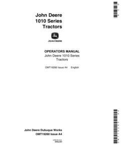 John Deere 1010 Tractors Operator's Manuals (OMT19260)