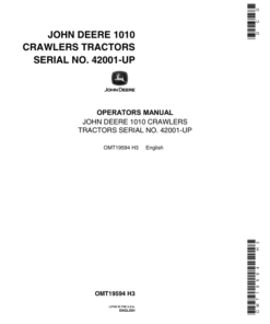 John Deere 1010 Crawlers Tractors Operator's Manual (OMT19594)