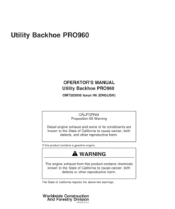 John Deere PRO960 Attachments Operator's Manuals (OMT203936)
