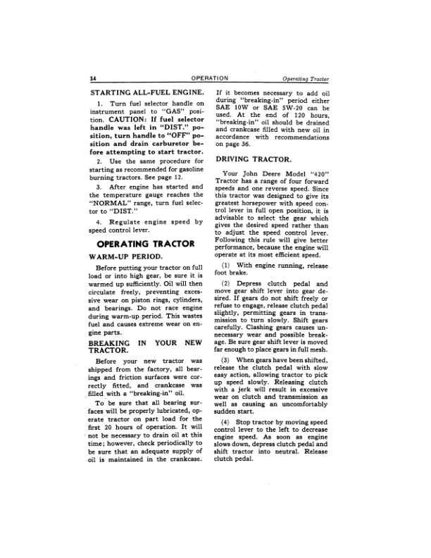 John Deere 420 Utility Tractor Operator's Manual (OMT211155) - Image 2