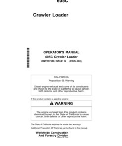 John Deere 605C Crawler Loaders Operator's Manuals (OMT217598)