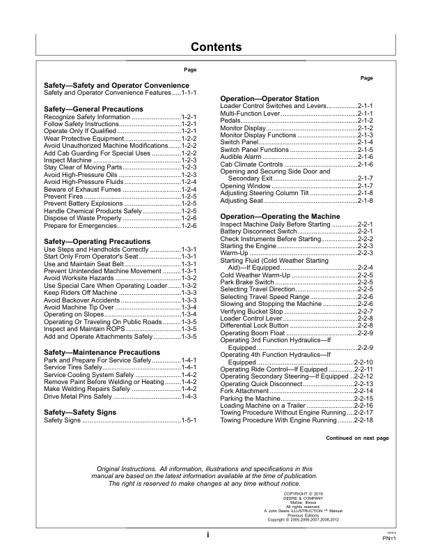 John Deere 344J Loaders Operator's Manuals (OMT217890) - Image 2