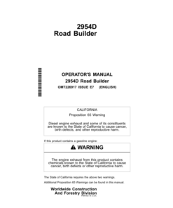 John Deere 2954D Loggers Operator's Manuals (OMT226917)