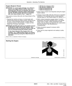 Alternative view of John Deere 450J, 550J, 650J Crawler Dozers Operator's Manuals (OMT227285)
