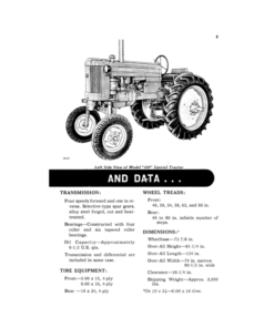Alternative view of John Deere Tractor Model 420 Special Operator's Manual (OMT231255)