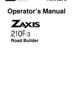 John Deere ZAXIS210F-3 Road Builders Operator's Manuals (OMT231446)