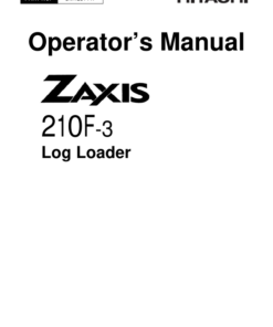 John Deere ZAXIS210F-3 Log Loaders Operator's Manuals (OMT231447)
