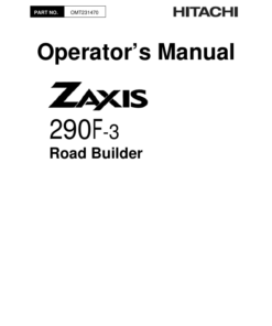John Deere ZAXIS290F-3 Road Builders Operator's Manuals (OMT231470)