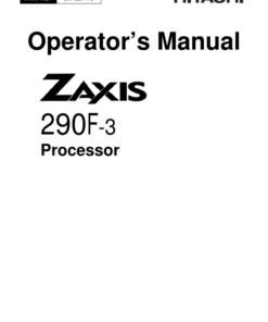 John Deere ZAXIS290F-3 Processors Operator's Manuals (OMT231473)