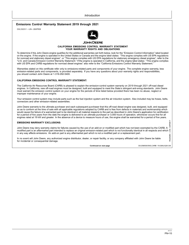 John Deere 524K Loaders Operator's Manuals (OMT231637) - Image 2