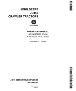 John Deere 450 Crawlers Operator's Manuals (OMT23808)