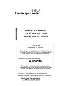John Deere 210LJ Landscape Loaders Operator's Manuals (OMT243448)