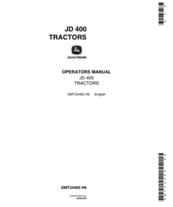 John Deere 400 Tractors Operator's Manuals (OMT24465)