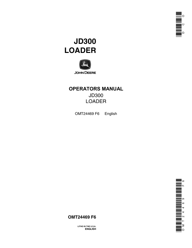 John Deere 300 Loaders Operator's Manuals (OMT24469)