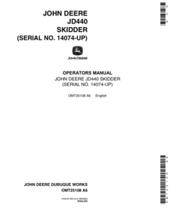 John Deere 440 Skidders Operator's Manuals (OMT25108)