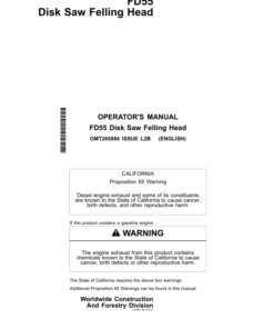 John Deere FD55 Felling Heads Operator's Manuals (OMT265884)