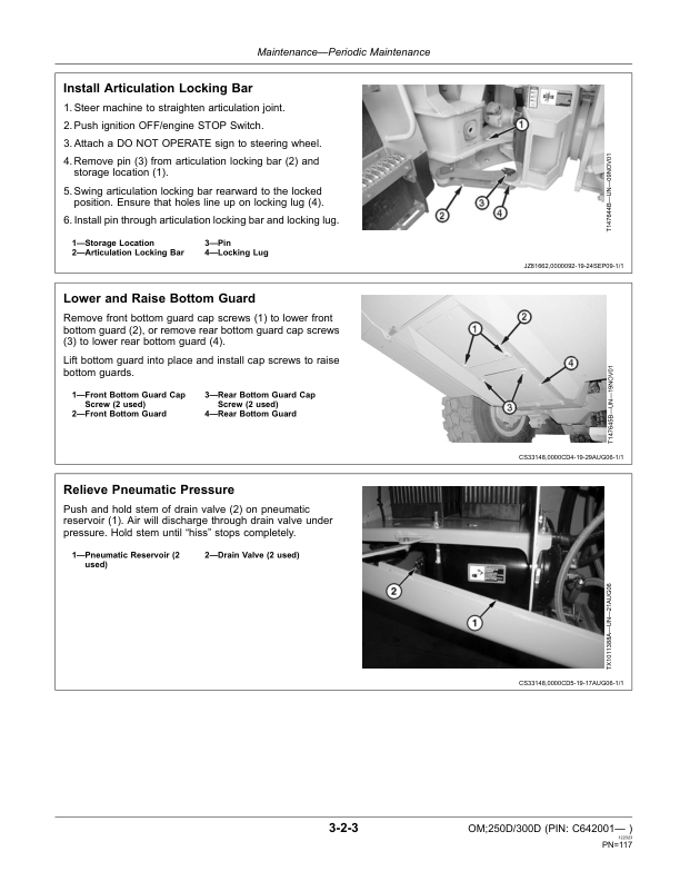 John Deere 250D SERIES II, 300D SERIES II Articulated Dump Trucks Operator's Manuals (OMT284808) - Image 3