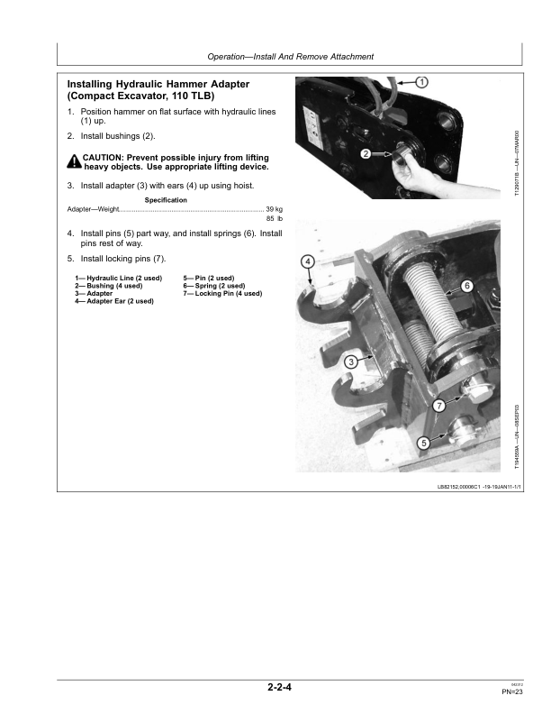 John Deere HH20, HH40, HH60, HH80 Attachments Operator's Manuals (OMT292171) - Image 2