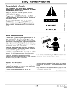 Alternative view of John Deere 450J Crawler Dozers Operator's Manuals (OMT302214)