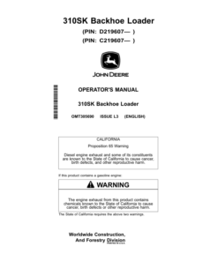 John Deere 310SK Backhoe Loaders Operator's Manuals (OMT305690)