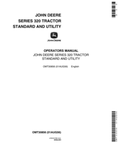 John Deere 320 Tractors Operator's Manuals (OMT30856)