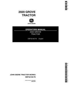 John Deere 2020 Grove Tractor (080197-) Operator's Manual (OMT32195)