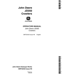 John Deere 350 Crawlers Operator's Manuals (OMT32423)