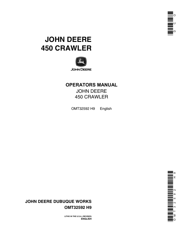 John Deere 450 Crawlers Operator's Manuals (OMT32592)