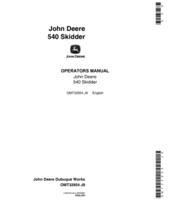 John Deere 540 Skidders Operator's Manuals (OMT32954)