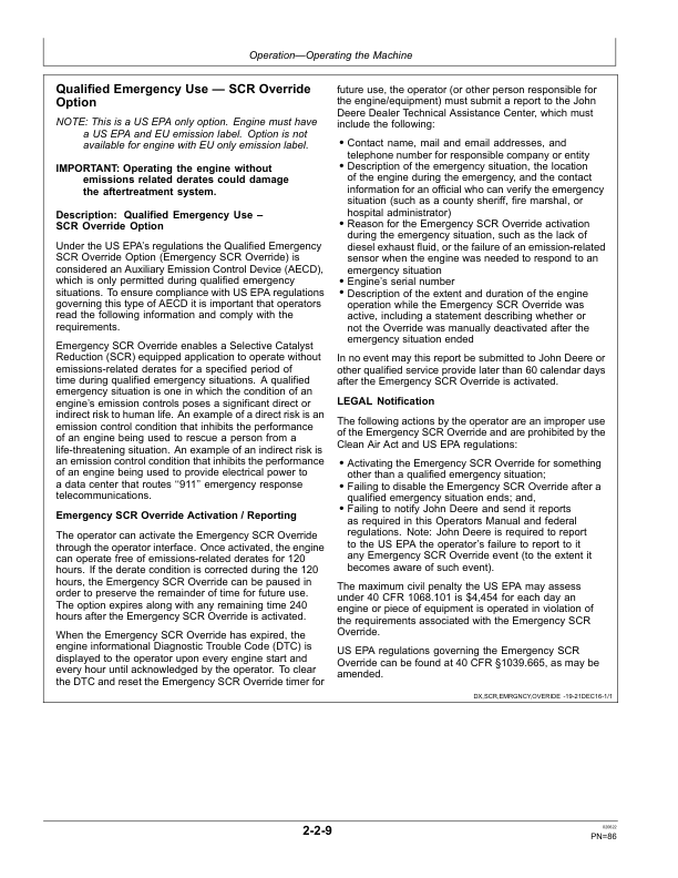 John Deere 370E, 410E, 460E Articulated Dump Trucks Operator's Manuals (OMT329825X19) - Image 2