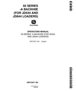 John Deere 93A Attachments Operator's Manuals (OMT33071)