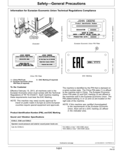 Alternative view of John Deere E330LC, E360, E360LC Excavators Operator's Manuals (OMT347511X19)
