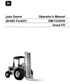 John Deere 480 Forklifts Operator's Manuals (OMT34919)