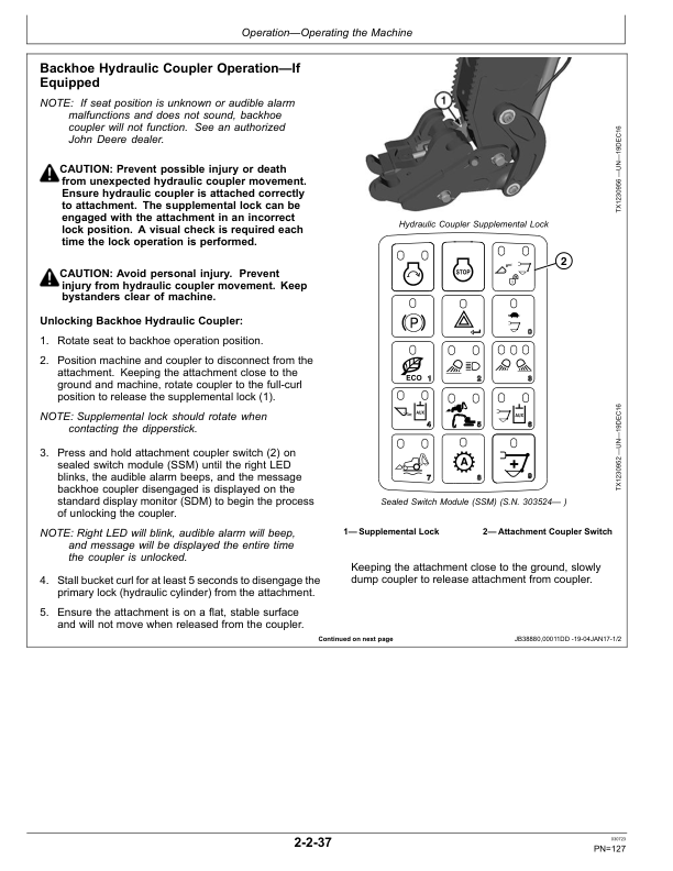 John Deere 310SL HL, 410L Backhoe Loaders Operator's Manuals (OMT357557X19) - Image 3
