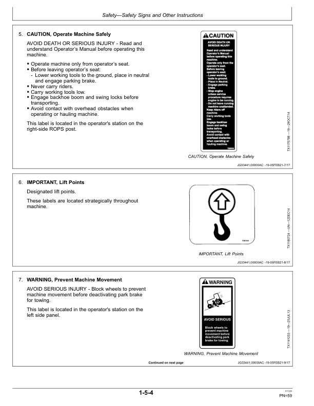 John Deere 315SL, 325SL Backhoe Loaders Operator's Manuals (OMT357608X19) - Image 2