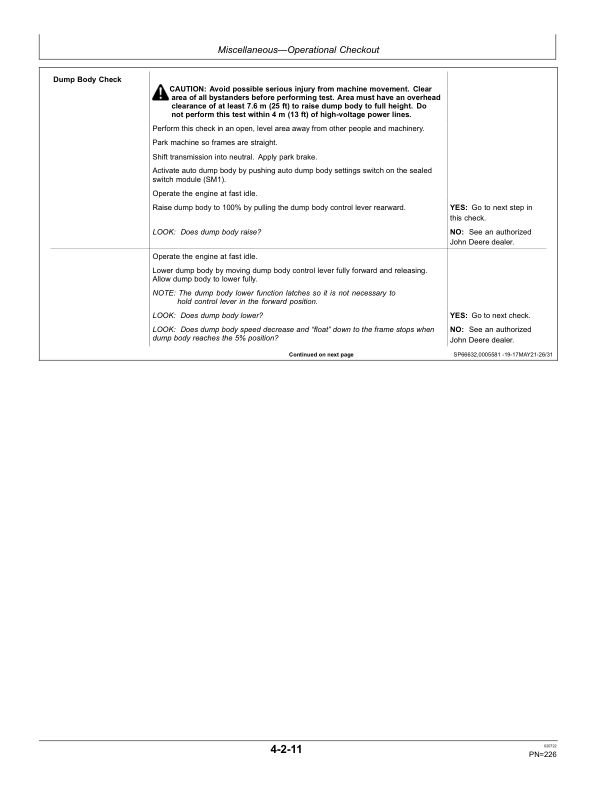 John Deere 260E, 310E Articulated Dump Trucks Operator's Manuals (OMT363010X19) - Image 2