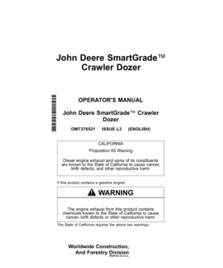 John Deere 650K, 700K, 750K, 850K, 950K, 850L, 950 P Crawler Dozers Operator's Manuals (OMT376521)